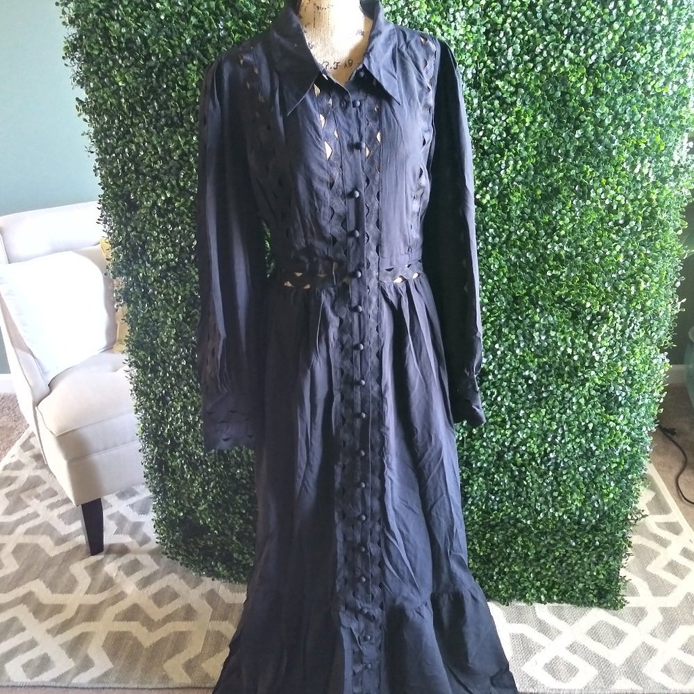 Long Black Button Up Dress